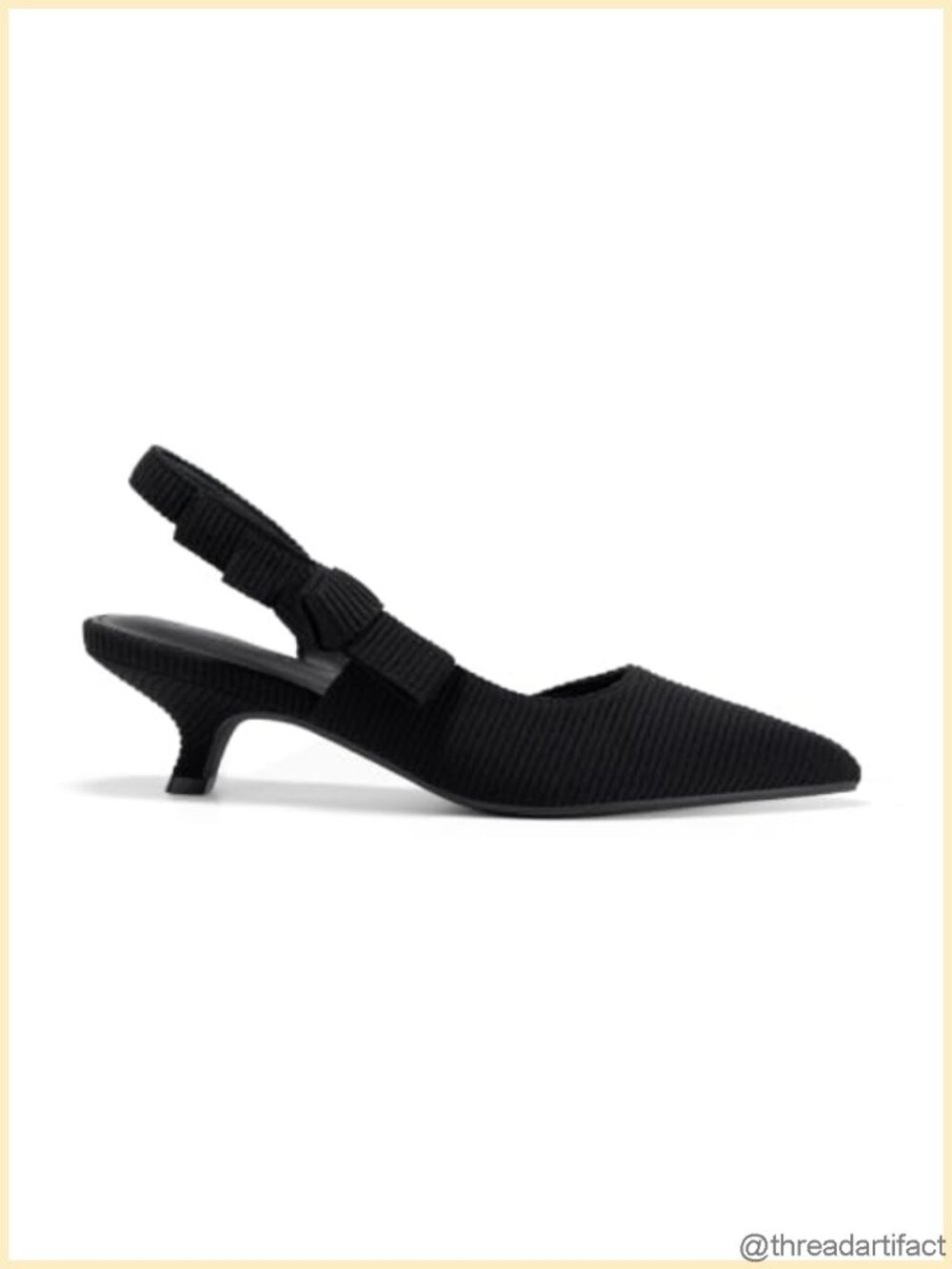 Womens Slingback Kitten Heels Pointed Toe D’Orsay Bow Dress Pumps